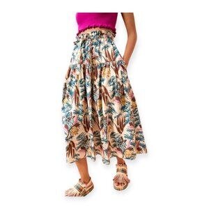 Ulla Johnson Fernanda  Cotton Midi Skirt In Wildflower, Size 12,   New with tag
